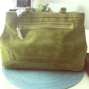 Coach Green Suede Satchel